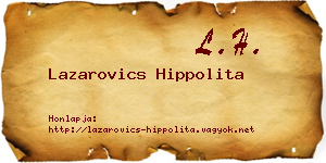 Lazarovics Hippolita névjegykártya